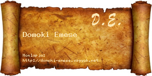 Domoki Emese névjegykártya